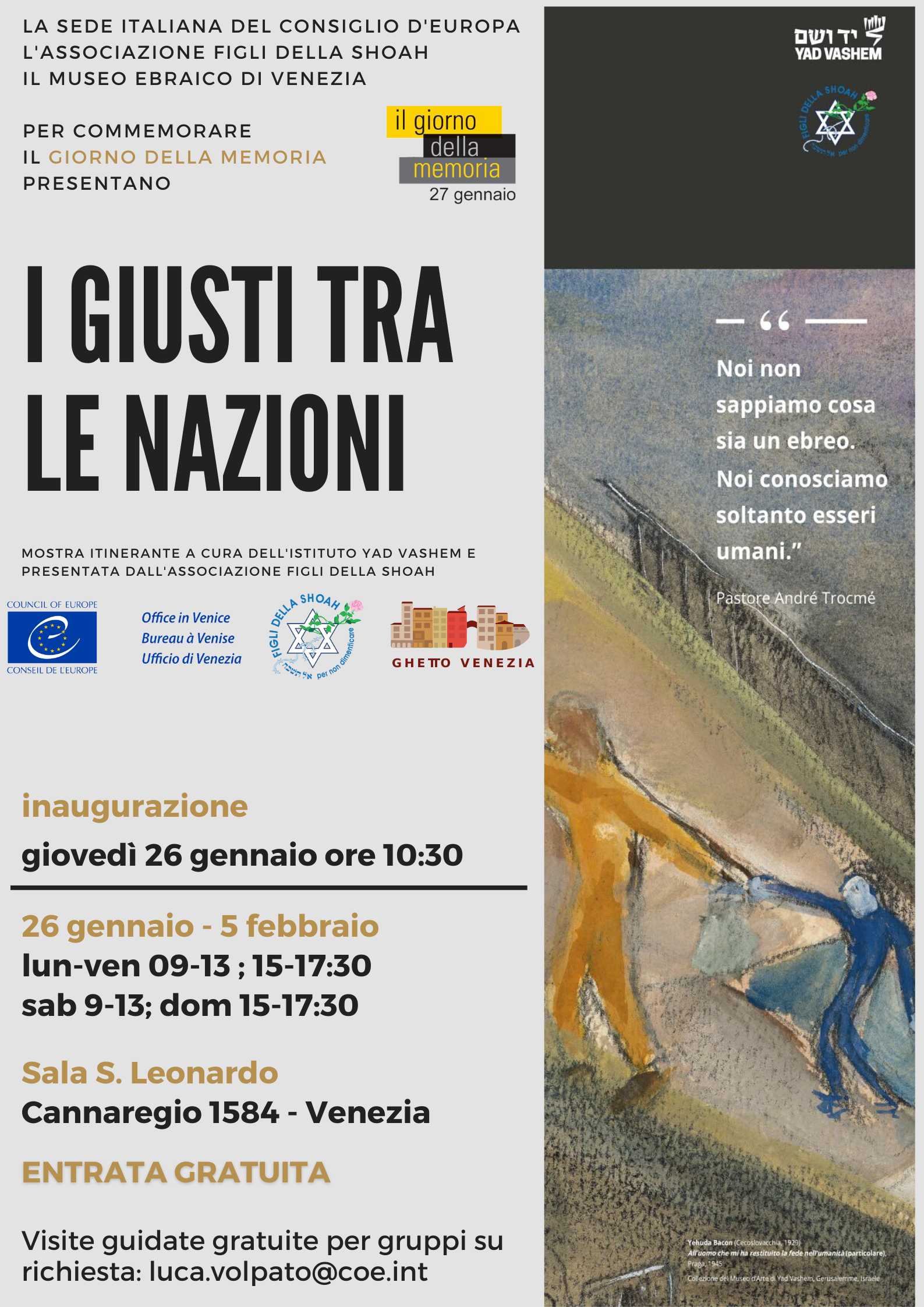 Mostra "I Giusti tra le Nazioni" a Venezia